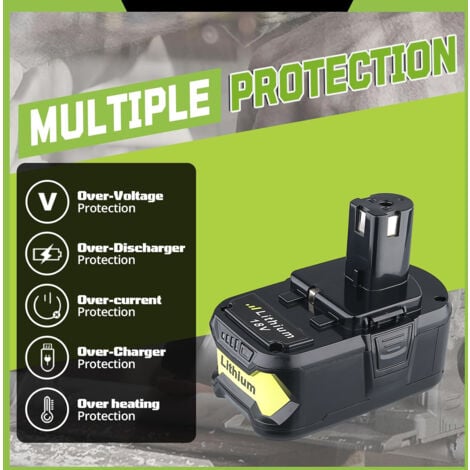 5.5Ah 18V Li-Ion pour Ryobi ONE batterie RB18L40 RB18L50 RB18L25 RB18L13 P108 P107 P122 P104 P105 P102 P103
