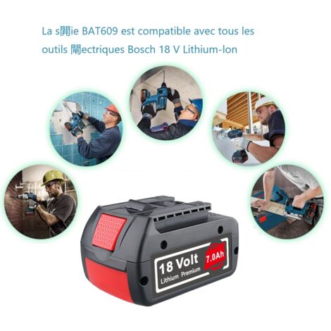 Batterie pour Bosch 18V 7Ah Professional GBA GSR GSB BAT618 BAT609