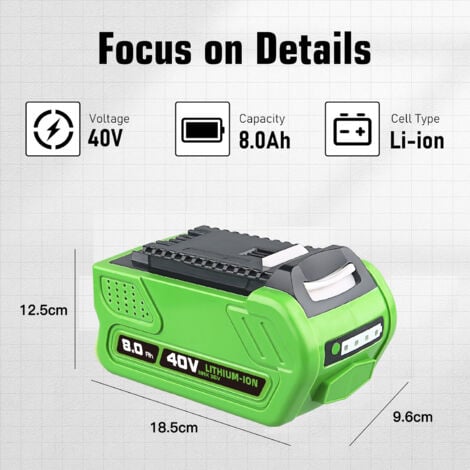5Ah Li-ion Battery For GreenWorks G-MAX 40V 29282 29302 29462 29472