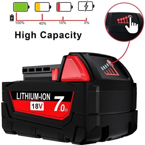 4x Pour Milwaukee M18 Batterie M18B6 18V XC 7,0 Ah Li-Ion 48-11-1860