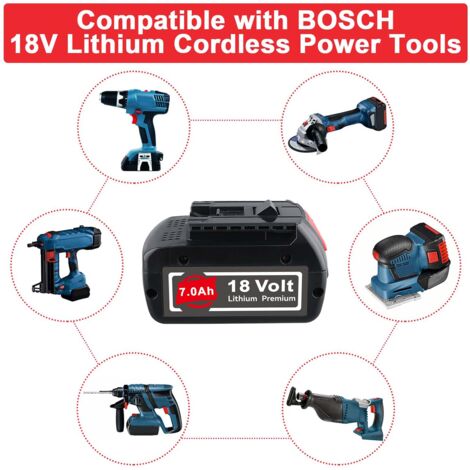 2 Pack 7.0Ah 18V Li-ion BAT609 Replacement For Bosch Battery Compatibl - View #2