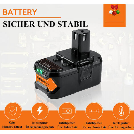 4 pièces 18V 9AH Batterie de remplacement pour Ryobi Lithium P102 P103 P107  P108 P109 Ryobi One + Cordless Tool