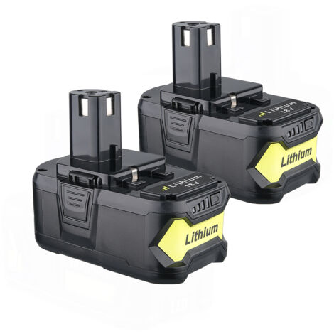 Pdstation – Pack de 2 batteries lithium-ion 18V 5.5Ah – Indicateur LED – Performance fiable pour outils Ryobi – Compatible avec modèles P108 P107 P122 - RB18L50