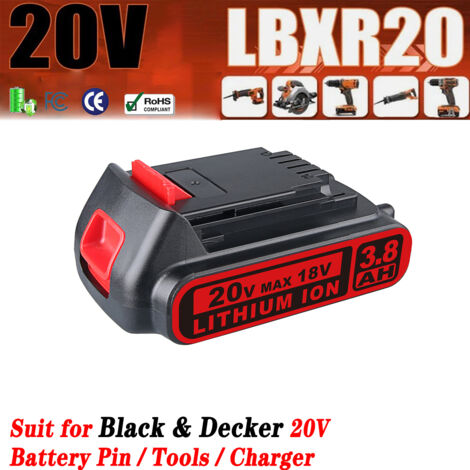 1pcs 3.8Ah LBXR20 Li-on Battery Replacement pour Black & Decker 20V Battery Pin, compatible avec les outils électriques LBXR2020 LB2X4020-OPE (1/5)