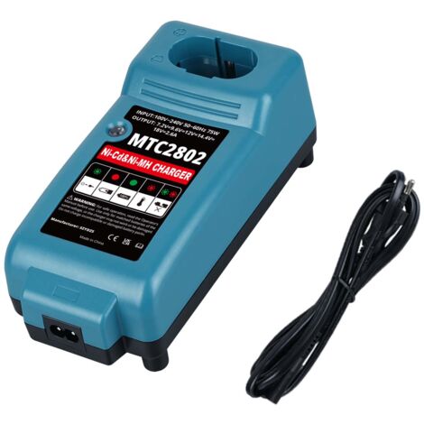 Convient au chargeur de batterie Makita NiMH NiCd, chargeur de batterie DC1804T compatible avec Makita 7,2 V 9,6 V 12 V 14,4 V 18 V PA12 PA14 PA18 6010D 6261D (1/5)
