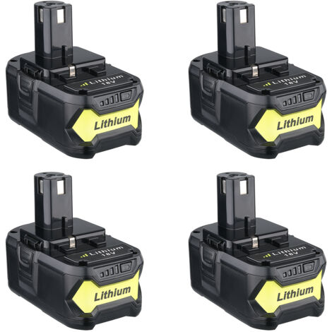 PDstation 5.0Ah for Ryobi P108 18V One+ Plus High Capacity Battery 18 Volt Lithium-Ion RB18L50 P104 BPL-1815 BPL-1820G BPL1820 BPL18151 P102 P103，4Pack (1/5)