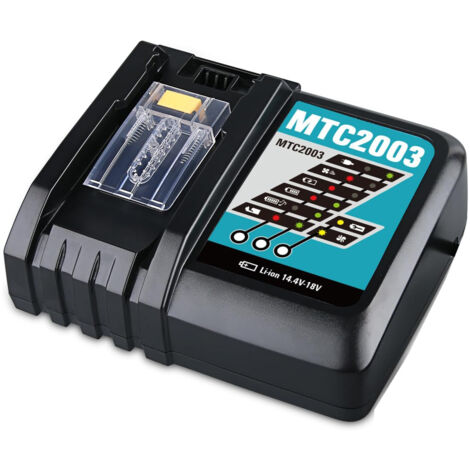 Chargeur de batterie de remplacement DC18RC 18 V 3 A compatible avec les batteries Makita 14,4 V-18 V LXT BL1815 BL1830 BL1840 BL1845 BL1850 BL1430 BL1440 BL1450 BL1860