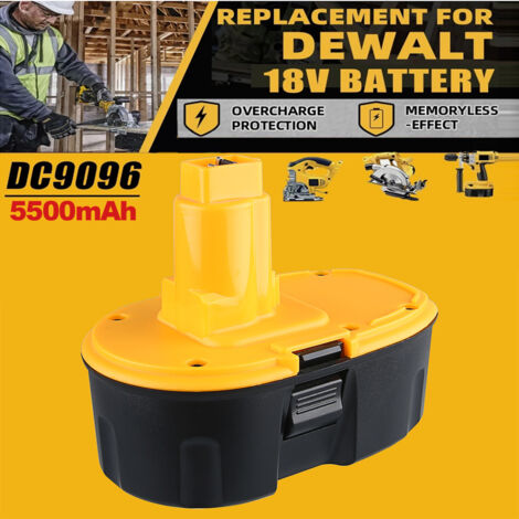 Batterie de rechange Ni-Mh Dc9096 pour Dewalt 18V 5.5Ah XRP DC725 DE9096 DE9503 DC9098 DE9039 DE9095 DW9095 DW9096 DVV9098 (1/5)