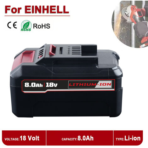 2 Batteries 18 V 8,0 Ah Pour Einhell Power X-Change – Compatibles 5,5 Ah