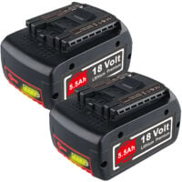 18V 6,5AH pour Bosch BAT610G Batterie Li-ion Remplacement avec LED 8 pièces  / Compatible avec BAT610G BAT618G BAT620 BAT621