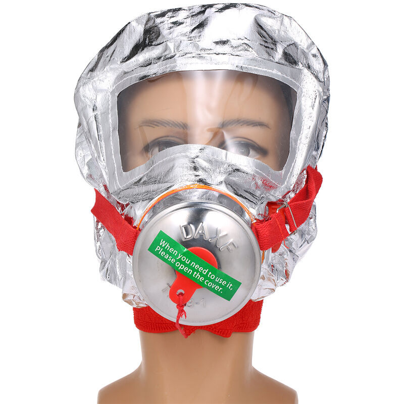 Fire Eacape Maschera per il viso Respiratore di autosoccorso Maschera  antigas Copertura protettiva per il viso Cappuccio di fuga di emergenza  personale Argento 60 minuti