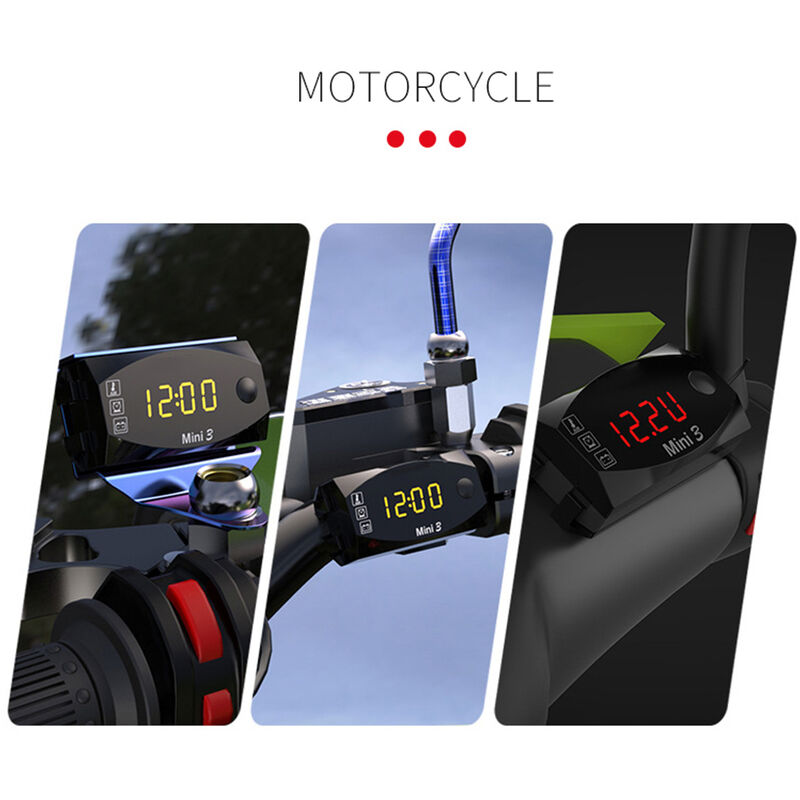 Display Digitale 3 In 1 Voltmetro Orologio Termometro Auto Moto Imperm – LA  MAISON SMARTECH