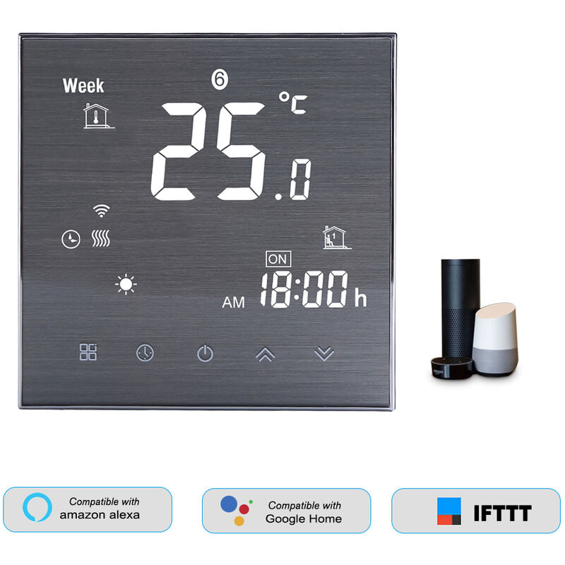Termostato Digitale Per Riscaldamento Elettrico Stufa Calorifero WiFi  Compatibile Con  Alexa Echo e Google Home Schermo LCD Touch 16A 220V  : : Elettronica