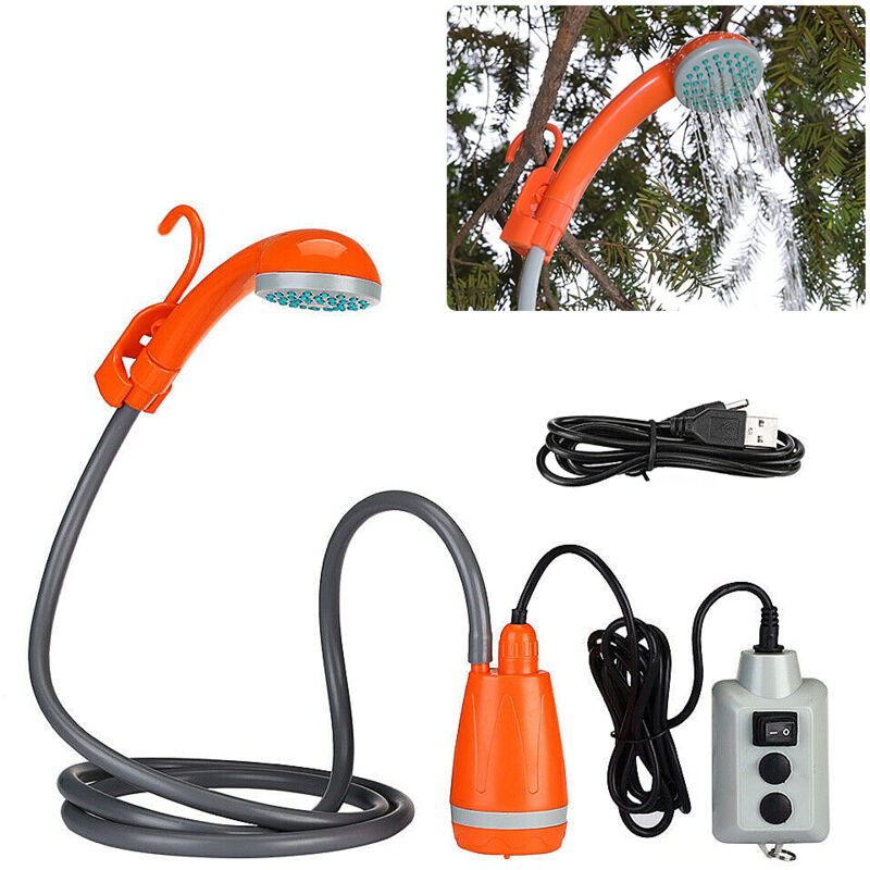 Doccia Portatile Da Campeggio Con Pompa 12V - Serbatoio Acqua, Soffione E Tubo 7m Per Escursioni E Giardino - Foto 11