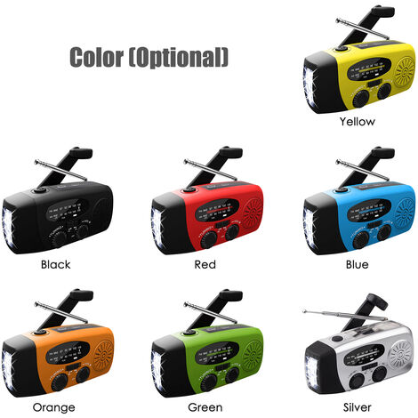 Radio Emergenza 7 In 1 Con Manovella - 12000mAh, 2 Pannelli Solari, AM/FM, SOS, Torcia - Foto 8