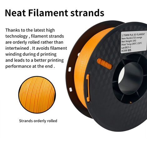 3D Filamento PLA 3D - Diametro 1,75mm - Bobina 1kg - Color Pelle