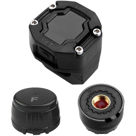 Sistema TPMS Wireless Per Moto - Monitoraggio Pressione Pneumatici, 2 Sensori Esterni, Display LCD