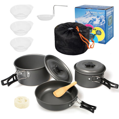 Set Stoviglie Da Campeggio Per 2 Persone - In Acciaio Inox Per Picnic E Escursioni