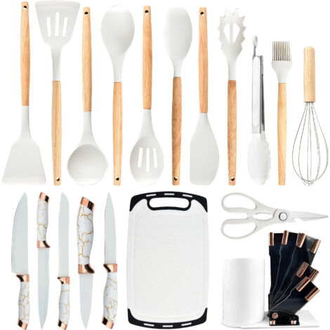 Set 49 Pezzi Utensili Cucina In Silicone - Spatole, Fruste, Pennelli Antiaderenti