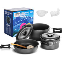 Set Pentole Da Campeggio 17 Pezzi | In Alluminio Per 2-3 Persone | Per Trekking E Picnic - Foto 2