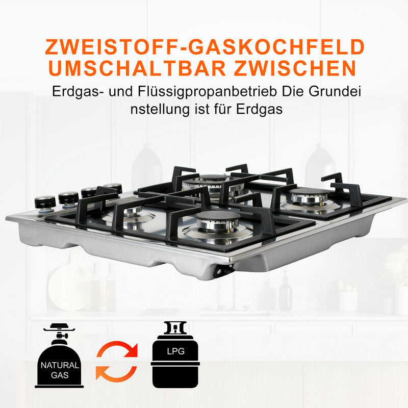 Bosch PCH6A5B90 60cm Einbau Gaskochfeld autark Wok Brenner