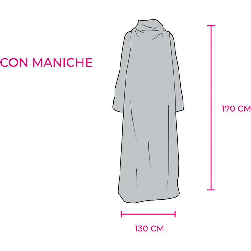 Coperta con maniche nero - in varie misure