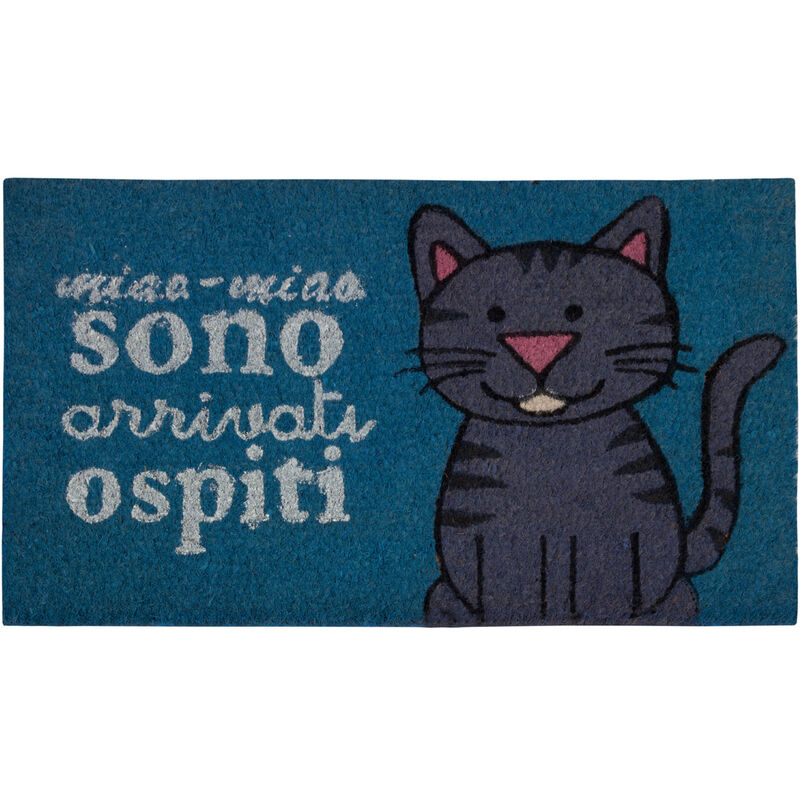 tappeto zerbino ingresso in fibra di cocco linea gatto con scritta HOME