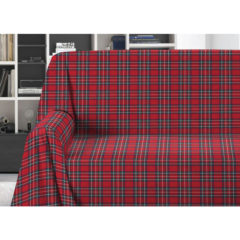 Telo Arredo Copritutto Multiuso Salvadivano In 100% Cotone Scozzese Kilt,  misuraSingolocoloreKilt