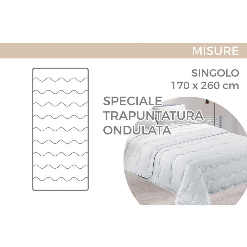 Trapunta Piumone Letto Invernale Imbottita 300gr Microfibra Diadema Borbon,  misura1 PiazzacoloreBeige