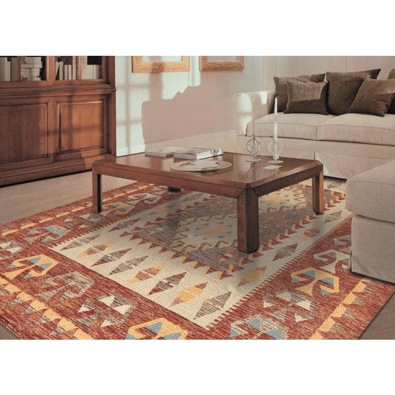 Dmora Tappeto Moderno Kilim In Stile Kansas 230X160 cm Arancione