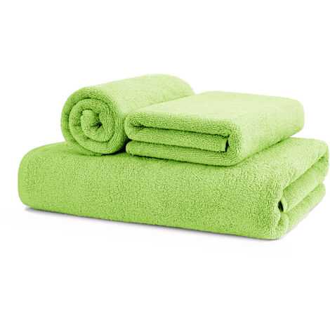 Asciugamani Salvietta Bagno In Morbida Spugna Modello Sophie Colore Verde Acido, misuraOspitecoloreVerde Acido