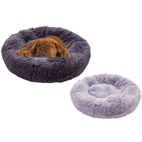 Cuccia Calmante Per Cani Cuccia Per Cani E Gatti A Forma Di Fiore 60cm - Grigio, Peluche, Lavabile, Antiscivolo, Con Giocattolo Cuccia Per Cuccioli Di Cane