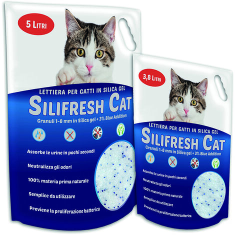 Sabbia Lettiera Antiodore Per Gatti Modello Silifresh Cat, misura3.8  LitricoloreLettiera