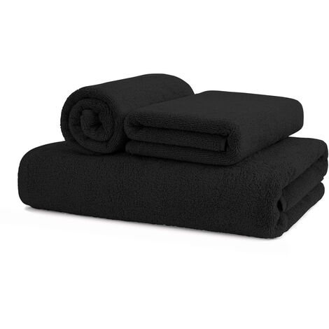 Asciugamani Salvietta Bagno In Morbida Spugna Modello Sophie Colore Nero, misuraTelocoloreNero
