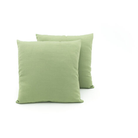 Coppia Cuscini Arredo Imbottiti Tessuto Ottoman In Tinta Unita Colore Verde 40, misura40x40coloreVerde 40