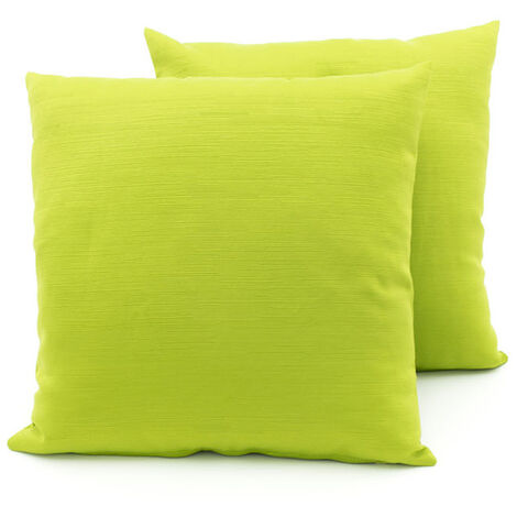 Coppia Cuscini Arredo Imbottiti Tessuto Ottoman In Tinta Unita Colore Verde 29, misura40x40coloreVerde 29