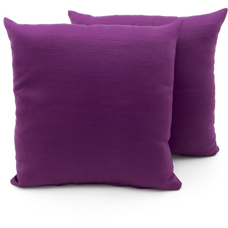 Coppia Cuscini Arredo Imbottiti Tessuto Ottoman In Tinta Unita Colore Viola 38, misura60x60coloreViola 38