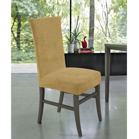 Set di 6 coprisedie per sala da pranzo, elasticizzati, con gonna, rimovibili e lavabili, per casa, feste, matrimoni (grigio, 6 pezzi