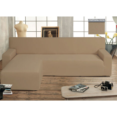 Copridivano Genius Con Penisola Chaise Longue Modello Swing Colore Tortora, misuraDestracoloreTortora