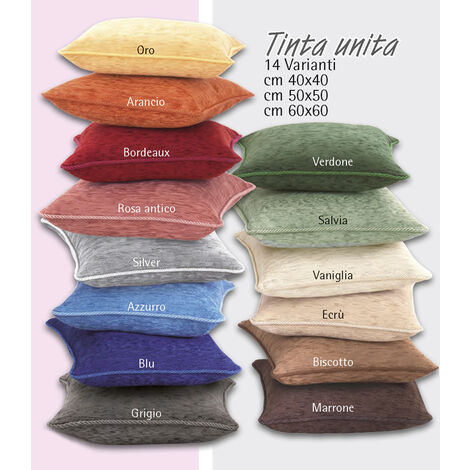 Fodera Arredo In Tinta Unita In Ciniglia Con Cordoncino, misura40x40coloreVerdone (1/2)