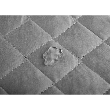 Copridivano Trapuntato in Microfibra con Penisola Sinistra Grigio Chiaro Seduta 190 cm