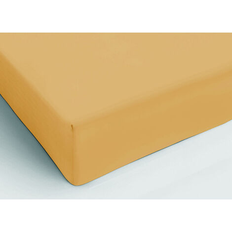 Lenzuolo Con Angoli Matrimoniale In Cotone Poliestere, Beige Cremoso, 152 X 203 Cm + 45 Cm Di Altezza, Morbido E Traspirante, Elastico Tutto Intorno