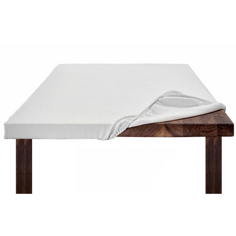 Copritavolo Mollettone SalvaTavolo SottoTovaglia Protezione Macchie Feltro Bianco Elastico Sul Bordo Made In Italy, misura90x220coloreBianco