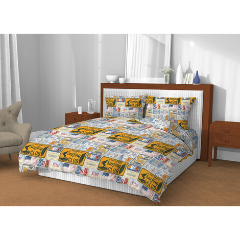 Copripiumino Matrimoniale 100% Cotone - Cozy Line Home Fashions | Stile Vintage Francese Con Medaglione Floreale E Righe, 3 Pezzi (223x233 Cm + Federe) - 4