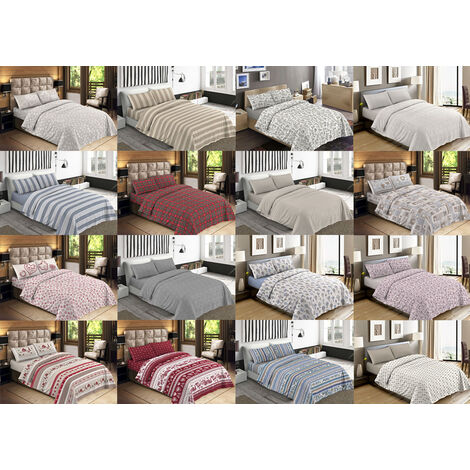 Sacco Copripiumino Piumone Letto In 100% Cotone Made Italy Vari Disegni RP, misuraPiazza 1-2coloreRighine Blu