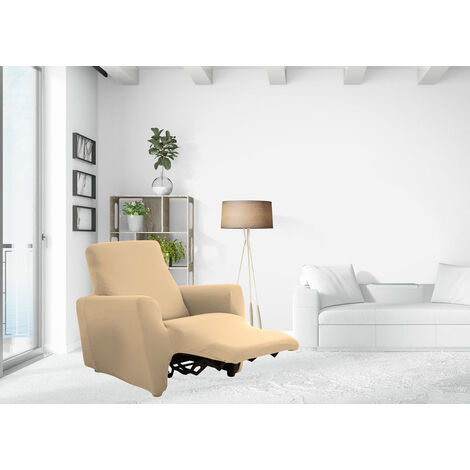 Copripoltrona Reclinabile Elasticizzato Antimacchia Magic Tinta Unita Panna Poltrona Relax Idrorepellente 78783056 - Foto 4