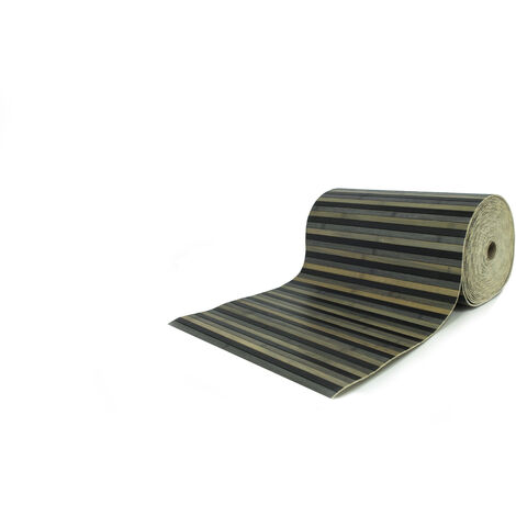 Tappeto Bamboo Passatoia Antiscivolo Degradè Colore Nero, misura50x100coloreNero