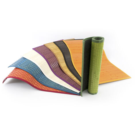 Tappeto Bamboo Antiscivolo In Tinta Unita Cucina Salotto, misura55x120coloreViola