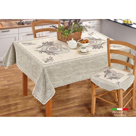 Tovaglia Copritavolo Centrino Runner Tavola Fantasia Floreale Lavanda Made Italy, misura140x180coloreLavanda