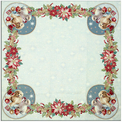 BIANCHERIAWEB - Tovaglia Natale Digitale Centrotavola Runner Natalizio 100 Cotone Bunny Sv 90x90 Bunny 8056710470987